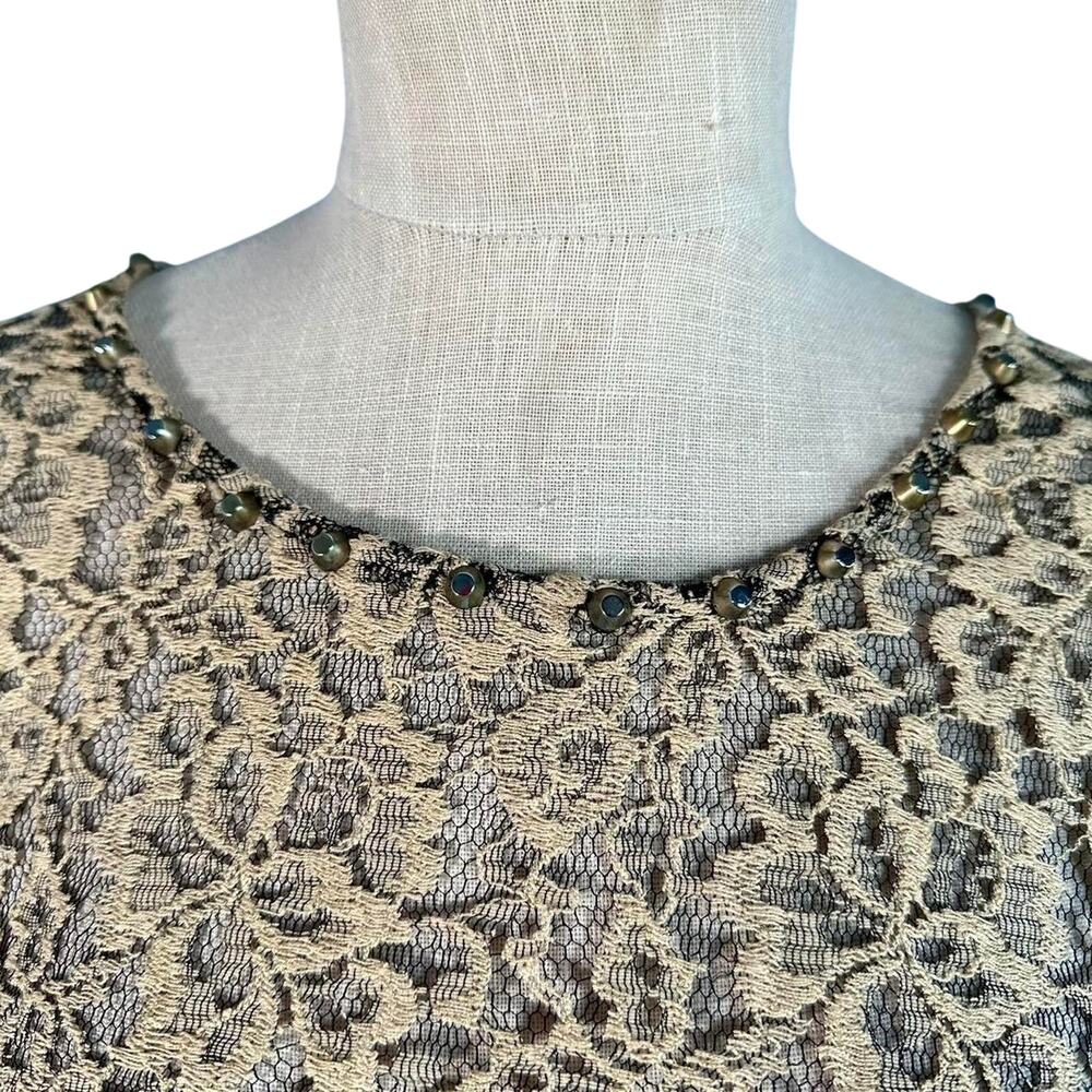 Womens Top Size Small Cream Lace Floral Ruffled Regency Renfaire Victorian Work - Picture 3 of 8